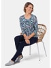 GOLDNER Florales Halbarmshirt mit Rundhals in marine / flieder / gemustert