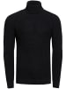 Rusty Neal Grobstrick Slim Fit Rollkragen-Pullover in Schwarz