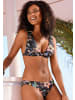 LASCANA Triangel-Bikini-Top in anthrazit-bedruckt