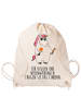 Mr. & Mrs. Panda gym tasche Einhorn Woodstock mit Spruch in Creme