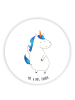 Mr. & Mrs. Panda Rund Magnet Einhorn Mann ohne Spruch in Weiß