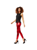 tectake Lange Leggings in glänzendem Metallic-Look, rot