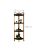 relaxdays Bambus-Eckregal "4 Ablagen" in Natur/ Schwarz - (B)23 x (H)105,5 x (T)23 cm