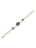 faina Women Crystal Studded Chain Link Bracelet in Rose Gold Green