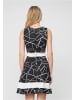 Cloud5ive Cloud5ive Dress with Abstract Print and Zipper on the back in black/white