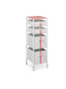 relaxdays Kinder-Kommode in Weiß/ Rosa - (B)36 x (H)109,5 x (T)40,5 cm