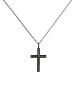 KUZZOI Halskette 925 Sterling Silber Kreuz in Schwarz