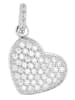 Adeliás Damen Anhänger – Herzanhänger aus 925 Silber mit Zirkonia in silber