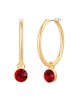 Lulu & Jane Creolen aus Messing mit Glaskristall in gelbgold