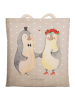 Mr. & Mrs. Panda Einkaufstasche Pinguin Heirat ohne Spruch in Grau Pastell