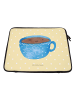 Mr. & Mrs. Panda Laptop Sleeve Kaffee Tasse ohne Spruch in Gelb Pastell