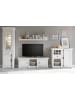 Furn.Design Wohnwand Pinie weiß 4-teilig 340 cm, Schrankwand Landhaus-Stil