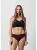 SNOCKS Brazilian Slips mit Spitze aus Bio-Baumwolle Mix (Mauve/Weinrot/Schwarz) 3 Stück