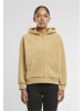 Urban Classics Urban Classics Ladies Jacquard Velvet Oversized Zip Hoody in unionbeige