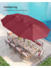 SONGMICS Sonnenschirm Sheld in Rot - (B)270 x (H)245 x (T)460 cm
