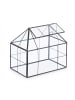 relaxdays Pflanzenterrarium "Haus" in Schwarz - (B)23 x (H)21 x (T)14 cm