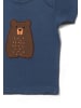 Little Green Radicals Applique Bio-Kurzarm-T-Shirt in Navy