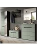 Inn.Furn Garderobe SET 6-teilig Salbei Grün, Basalt grau, Komplett-Set mit Soft-Close