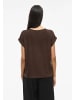 Vila Satain Blusen T-Shirt Kurzarm Basic Top Glänzend VIELLETTE in Braun-4