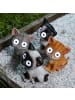 MARELIDA LED Solar Katze Charlie Gartenfigur H: 16cm in weiß, schwarz