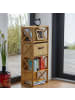 relaxdays Regal 4 Ablagen in Natur-Braun - (B)42 x (H)105 x (T)29 cm