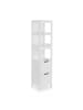 relaxdays Badezimmerschrank in Weiß - (B)30 x (H)144 x (T)30 cm