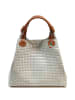 Florence Florence Handtasche, Umhängetasche Leder grau, braun ca. 31cm