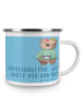Mr. & Mrs. Panda Camping Emaille Tasse Brautjungfern Party mit S... in Sky Blue