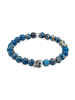 KUZZOI Armband 925 Sterling Silber Totenkopf in Blau