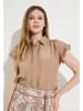 More & More hauchzarte Bluse,  Rüschen & Zierstickerei in ginger brown
