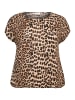 KAFFE curve Kurzarm-Bluse KCami Loose fit in Classic Leopard