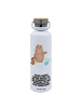 Mr. & Mrs. Panda Trinkflasche Katze Wasserglas mit Spruch in Weiß
