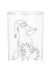Mr. & Mrs. Panda Wasserglas Fuchs Weihnachten mit Spruch in Transparent