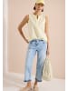 Cecil Seersucker Stripe Top in Light Buttermilk Yellow