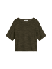 Marc O'Polo Slub-Kurzarm-Pullover loose in Shaded Fern
