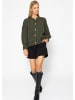 SASSYCLASSY Strickjacke mit Zopfmuster in Khaki