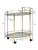KADIMA DESIGN Servierwagen | Gold, 67x79cm, Milchglas, Bar, Premium