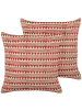 Beliani 2er-Set Dekokissen DEGLUPTA in Rot/Beige