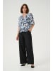 Kaffe Kurzarm-Bluse KAelina A-shape in Blue Flower Print