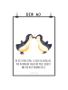 Mr. & Mrs. Panda Poster Pinguin Liebe mit Spruch in Weiß