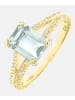 Diamant L'éternel Ring aus 375 Gelbgold mit Diamant mit Smaragd
