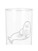 Mr. & Mrs. Panda Wasserglas Robbe Lachen mit Spruch in Transparent