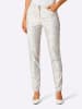 creation L 5-Pocket-Jeans in ecru-rosé-bedruckt
