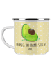 Mr. & Mrs. Panda Camping Emaille Tasse Avocado Schwangerschaft m... in Gelb Pastell