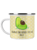 Mr. & Mrs. Panda Metallbecher Avocado Schwangerschaft mit Spruch in Gelb Pastell