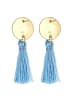 Elli Ohrringe 925 Sterling Silber Kreis, Boho, Tassel in Gold