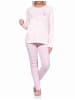 NORMANN langarm Schlafanzug Pyjama allover Druck - 71362 in rosa
