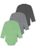 Normani Outdoor Sports 3er Set Baby-Body Wickelbody Toddler-Bodysuit in Anthrazit/Grau/Grün