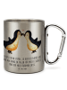Mr. & Mrs. Panda Edelstahl Kaffeebecher Pinguin Liebe mit Spruch in Silber