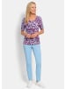 GOLDNER Jersey-Shirt mit Animal Print in hellblau / pink / gemustert